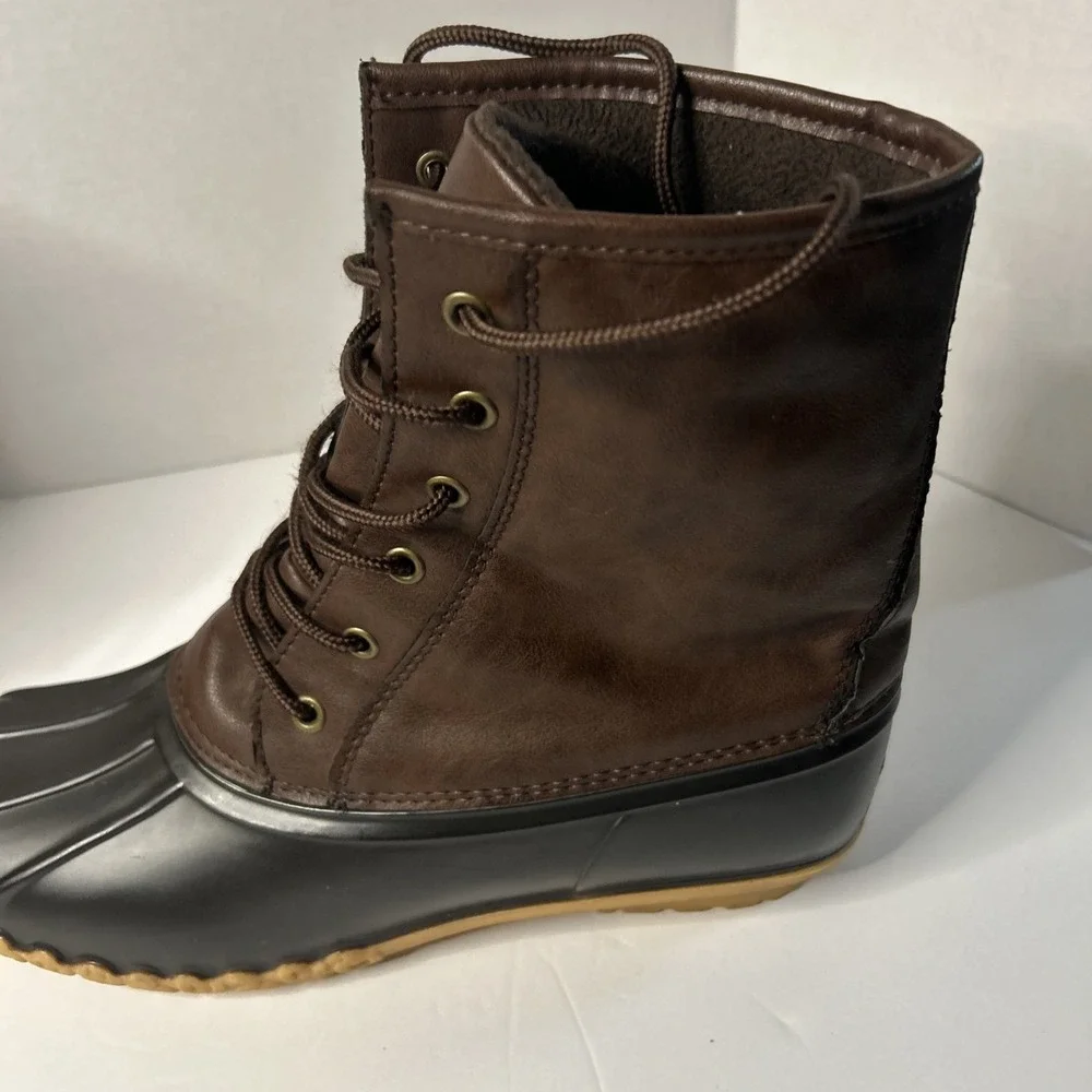 Weatherproof Vintage Men's Adam Duck Boots Chocolate/Brown Leather, Size14  M
